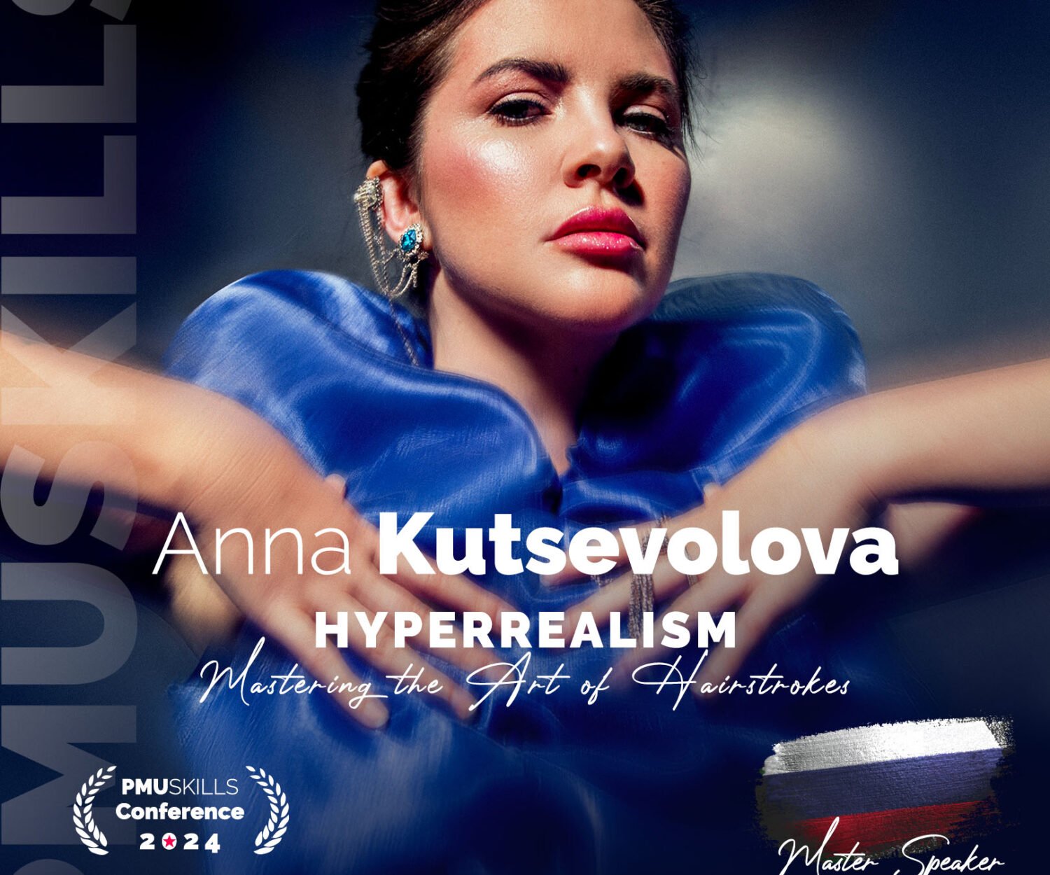 This graphic elegantly promotes Anna Kutsevolova's online course in Hyperrealism, a pinnacle program in the world of permanent makeup. The design features stylized text and imagery, highlighting the course's focus on hyperrealistic eyebrow artistry. The visual elements are carefully crafted to reflect the precision and sophistication of Anna's teaching style, making it an appealing invitation for those eager to learn from a leading expert in hyperrealism. The graphic encapsulates the essence of the course, offering a glimpse into the world-class training provided by Anna Kutsevolova