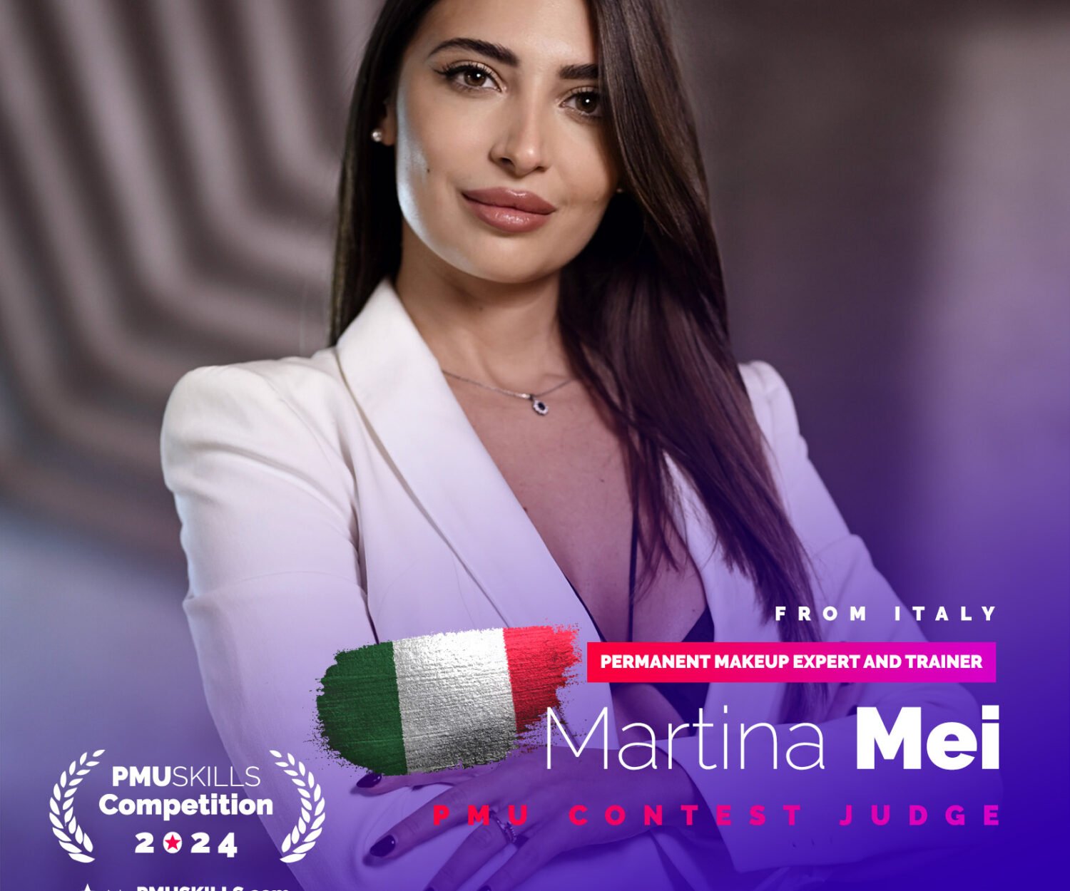 Martina Mei, gara di trucco permanente, giudice ufficiale